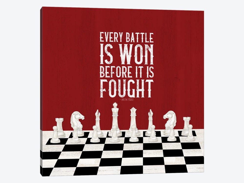 Rather Be Playing Chess Red I-Every Battle by Tara Reed 1-piece Canvas Artwork