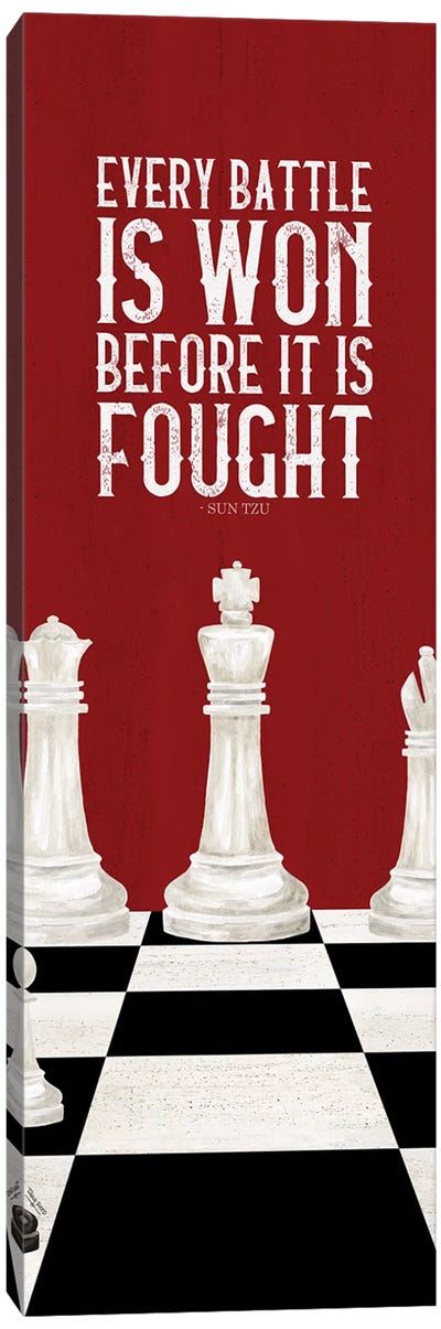 Rather Be Playing Chess Red Panel I-Every Battle Canvas Art Print - Cards & Board Games