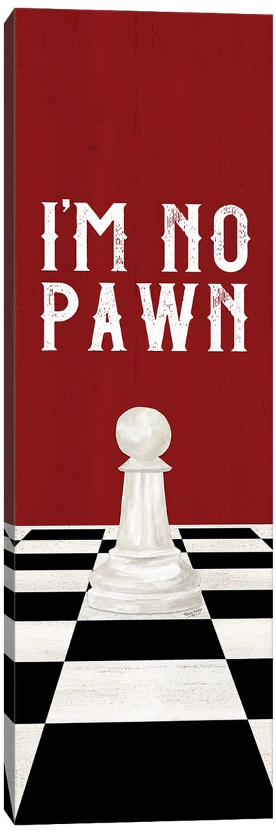 Rather Be Playing Chess Red Panel III-No Pawn Canvas Art Print - Cards & Board Games
