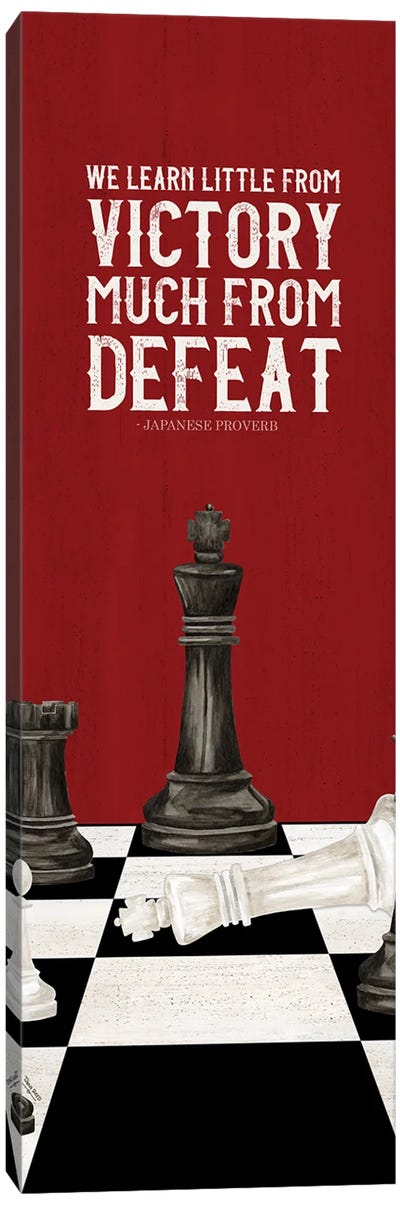 Rather Be Playing Chess Red Panel II-Learn More Canvas Art Print - Wisdom Art