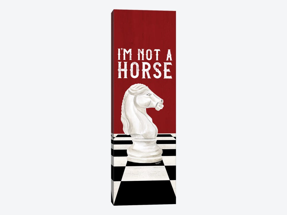 Rather Be Playing Chess Red Panel IV-Not A Horse by Tara Reed 1-piece Canvas Wall Art