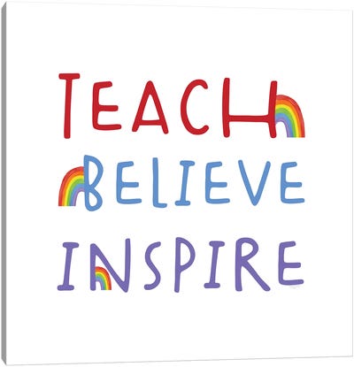 Teacher Truths Rainbow I-Inspire Canvas Art Print - Teacher Art