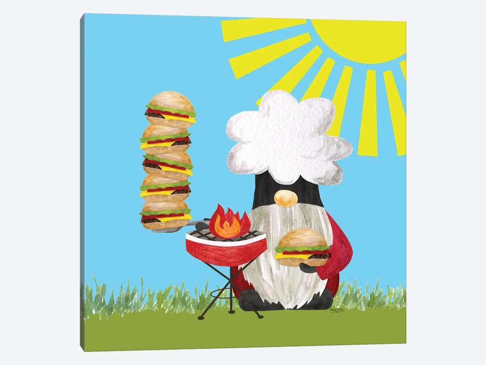 Gnome Grill Masters III by Tara Reed 1-piece Canvas Print