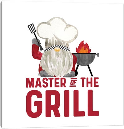 Gnome Grill Masters Sentiment III Canvas Art Print - Art for Dad