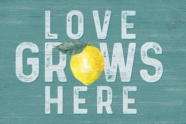 Lemons & Limes: Happy Thoughts II On Teal by Tara Reed