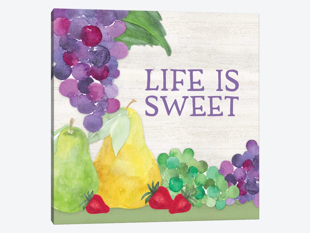 Life Is Sweet Sentiment III Life by Tara Reed 1-piece Canvas Art Print