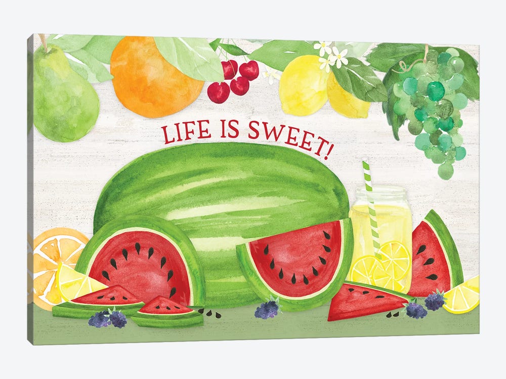 Life Is Sweet Sentiment Landscape I Life by Tara Reed 1-piece Canvas Art