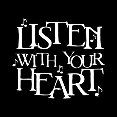 Moved By Music Black VI Listen by Tara Reed metal wall art