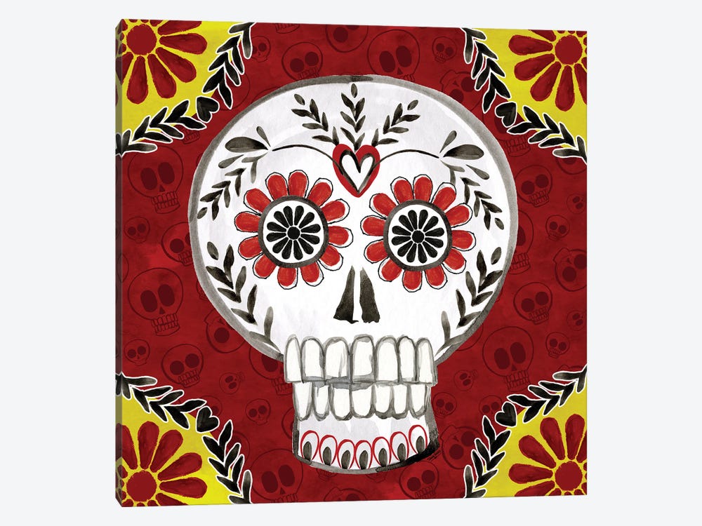 Day of the Dead Skull IV by Tara Reed 1-piece Canvas Print