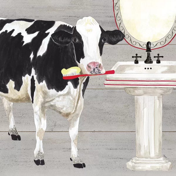 Bathroom Humor: Bath Time For Cows Sink by Tara Reed