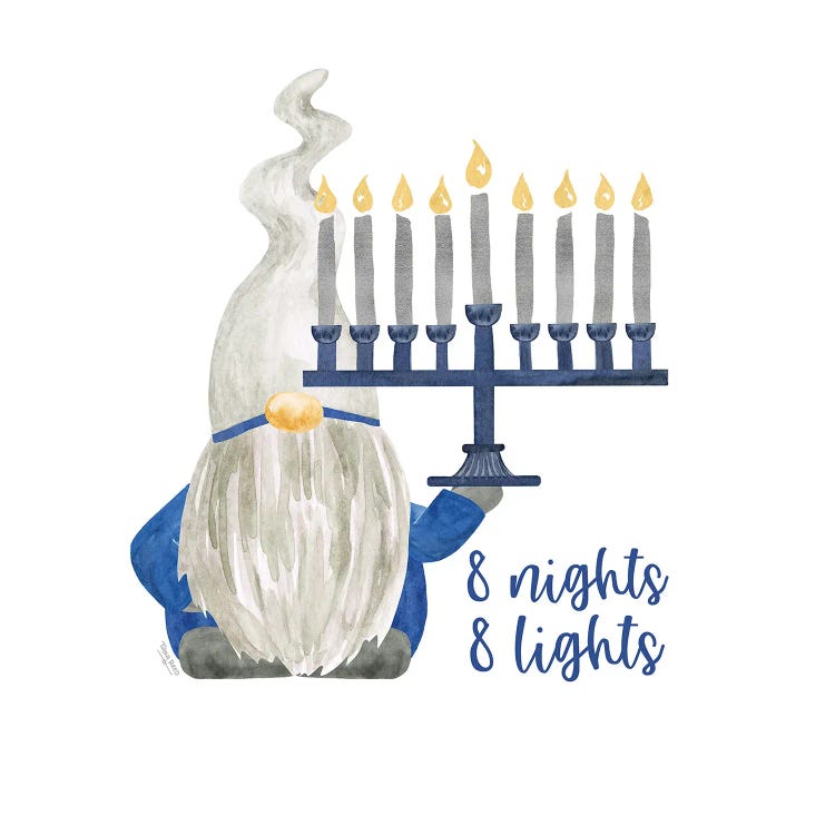 Hanukkah Gnomes I - 8 Nights 8 Lights by Tara Reed wall art