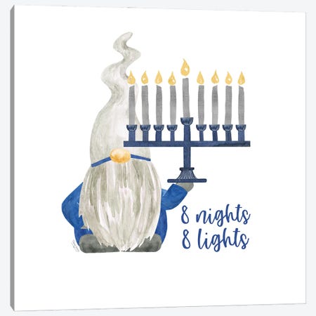 Hanukkah Gnomes I - 8 Nights 8 Lights Canvas Print #TRE739} by Tara Reed Canvas Artwork