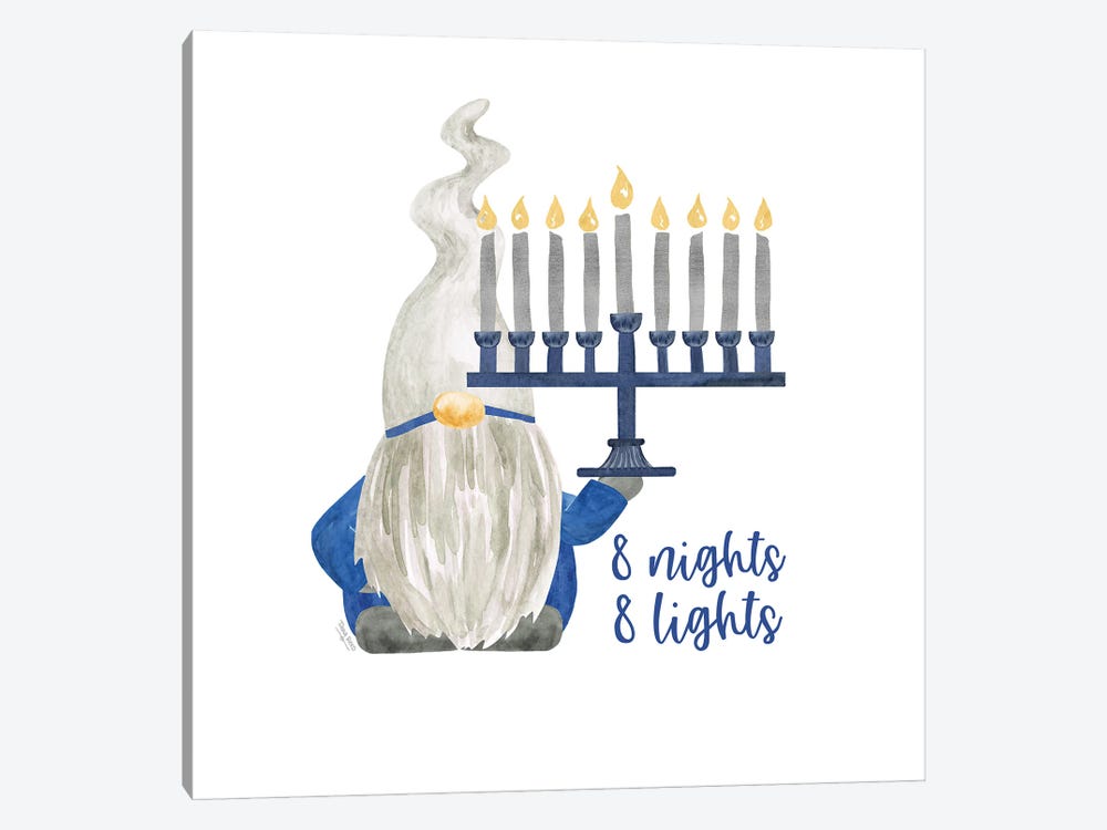 Hanukkah Gnomes I - 8 Nights 8 Lights by Tara Reed 1-piece Canvas Art Print