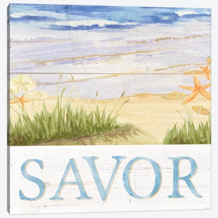 Savor The Sea III Canvas Print #TRE73} by Tara Reed Canvas Art Print