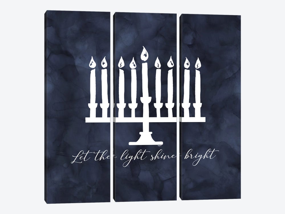 Hanukkah Lights III - Light Shine Bright by Tara Reed 3-piece Canvas Print
