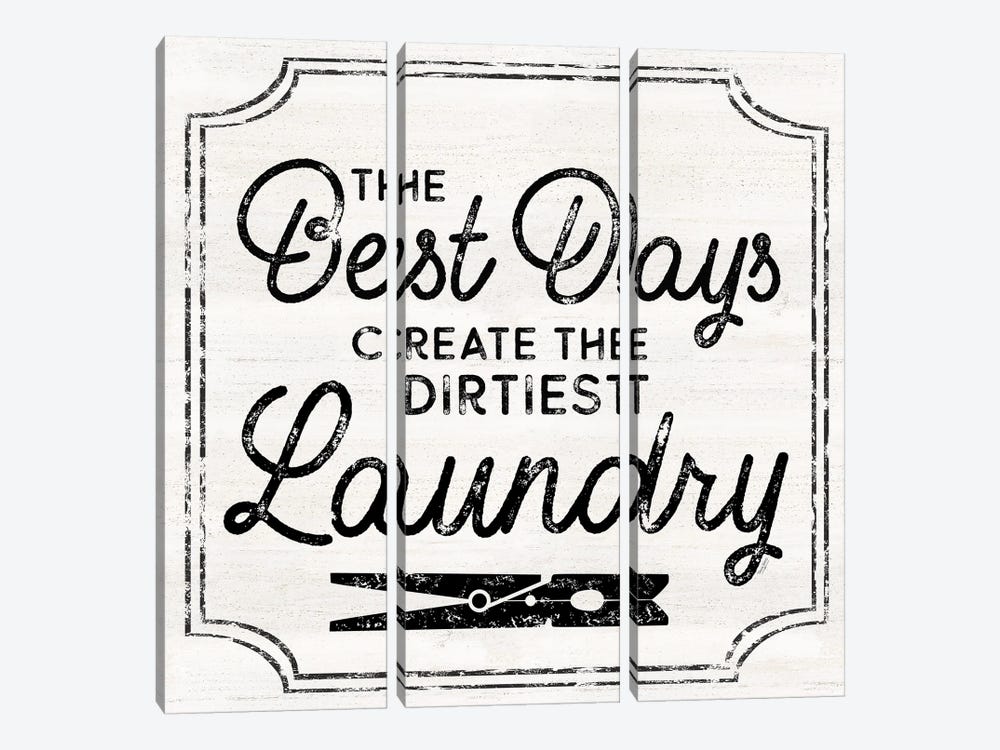 Laundry Art I-Best Days by Tara Reed 3-piece Canvas Wall Art