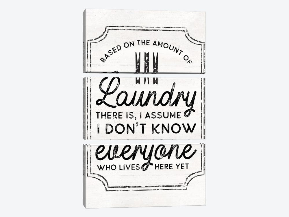 Laundry Art I-Based on Amount by Tara Reed 3-piece Art Print