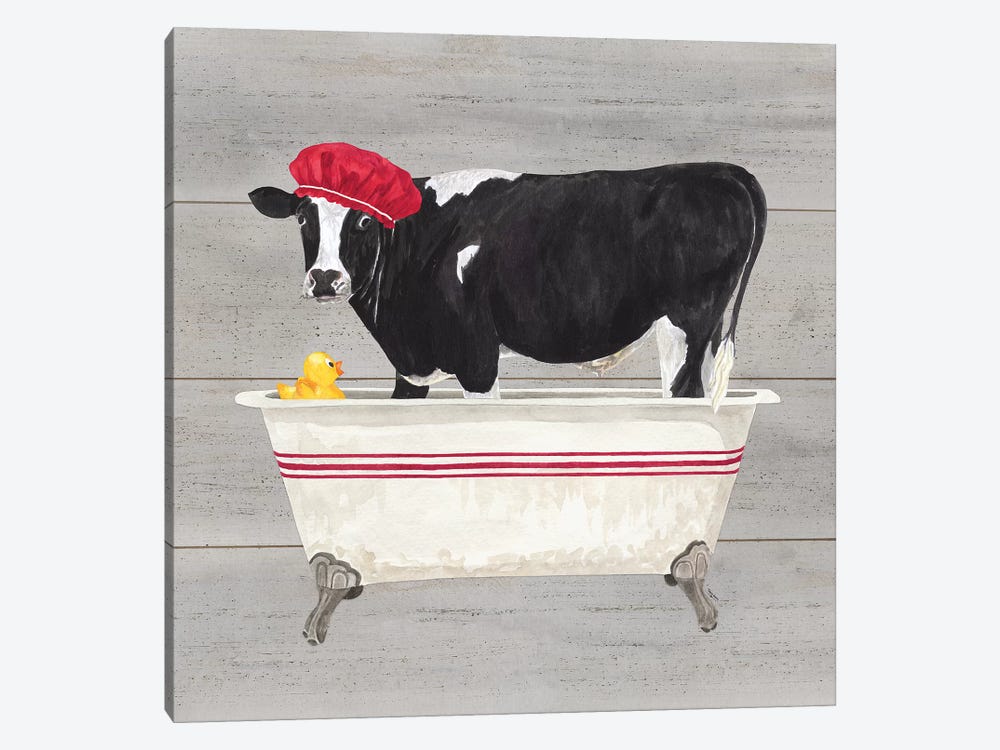 Bath Time For Cows Tub by Tara Reed 1-piece Art Print