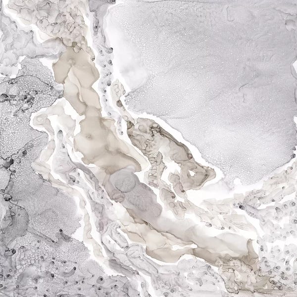 Tara Reed: Silver & Grey Mineral Abstract by Tara Reed