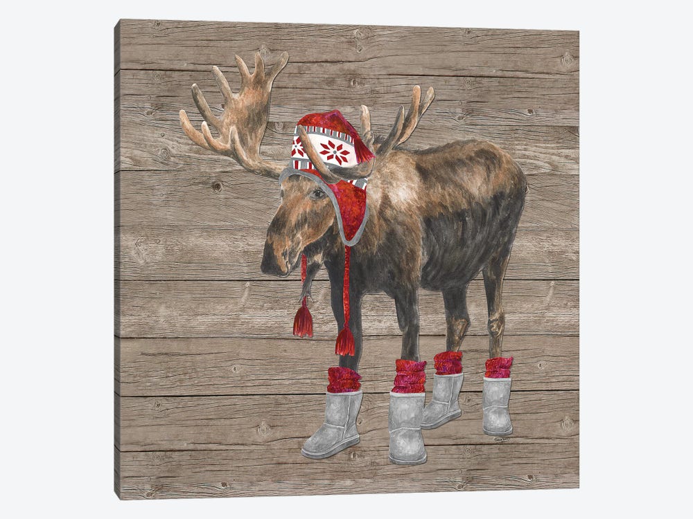 Warm In The Wilderness Moose by Tara Reed 1-piece Canvas Art