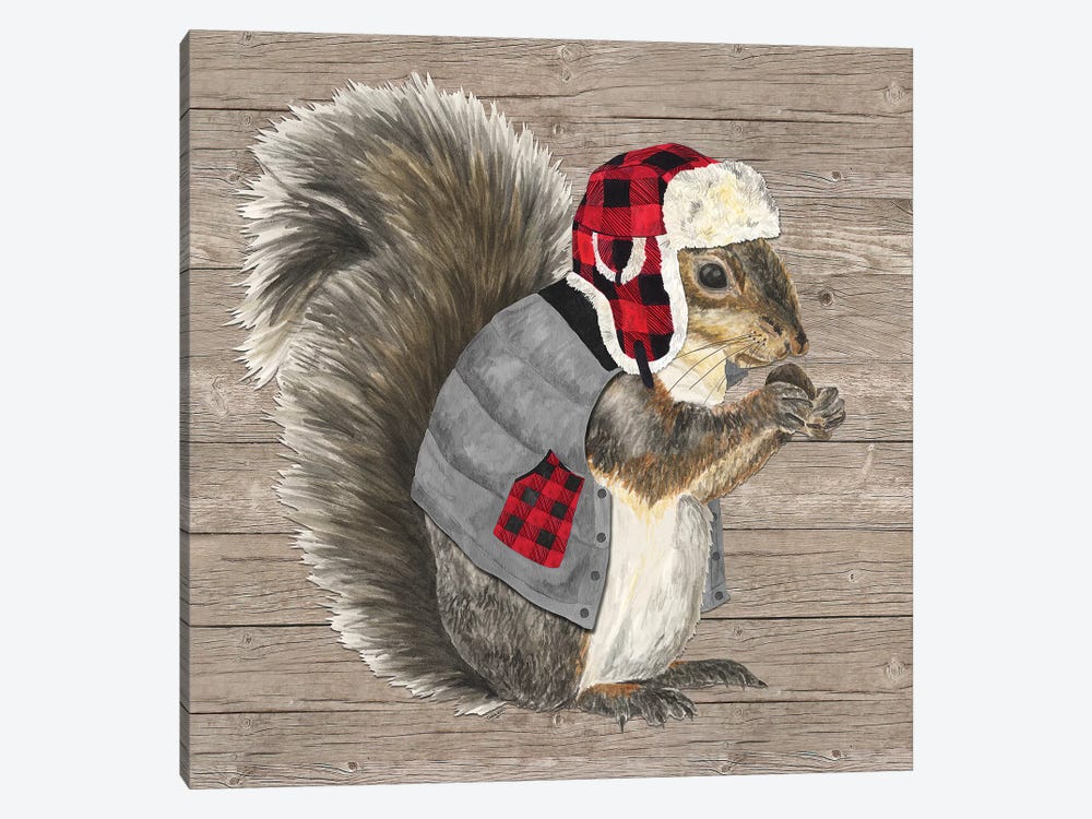 Warm In The Wilderness Squirrel by Tara Reed 1-piece Canvas Art