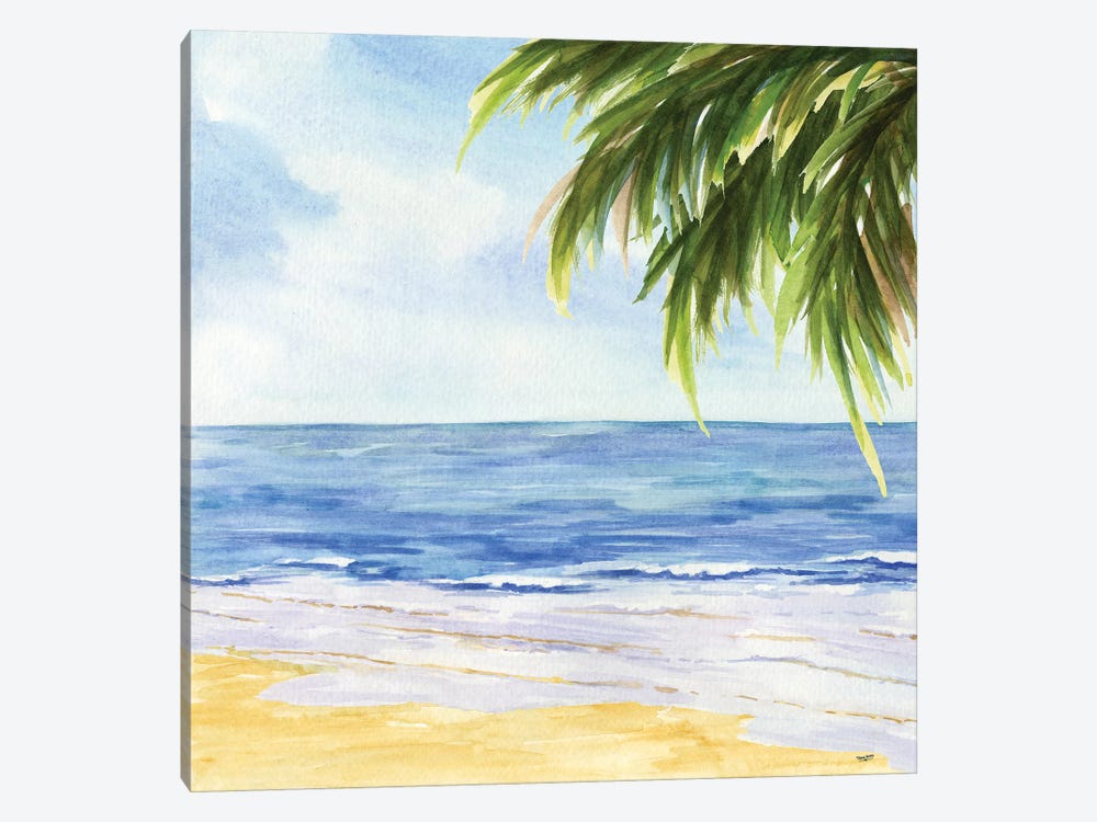 Beach & Palm Fronds I by Tara Reed 1-piece Canvas Art