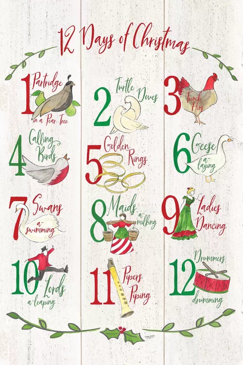 12 Days of Christmas  by Tara Reed wall art