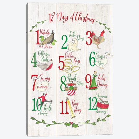 12 Days of Christmas  Canvas Print #TRE93} by Tara Reed Canvas Print