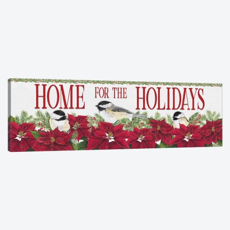 Chickadee Christmas Red - Home for the Holidays I Canvas Print #TRE96} by Tara Reed Canvas Artwork