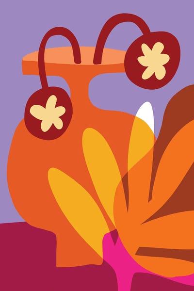 Teresa Rego: Dandelions On Orange Pot by Teresa Rego