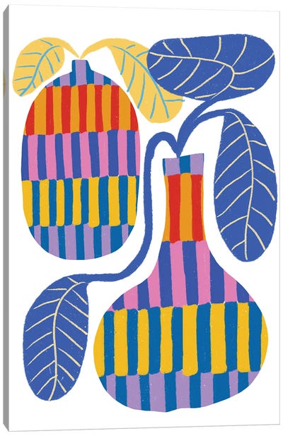 Double Striped Vases Canvas Art Print - Teresa Rego