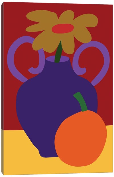 Flower On Purple Pot Canvas Art Print - Teresa Rego