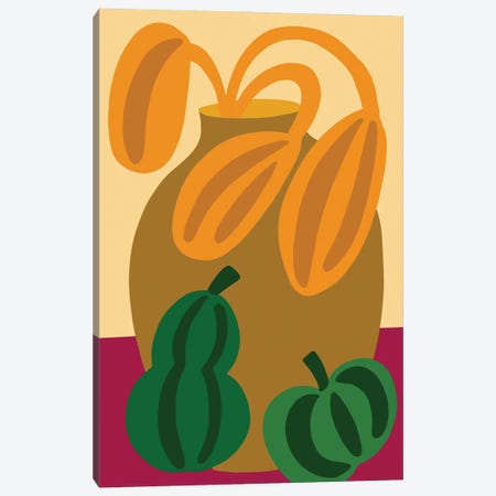 Green Pumpkins Canvas Print #TRG20} by Teresa Rego Canvas Art