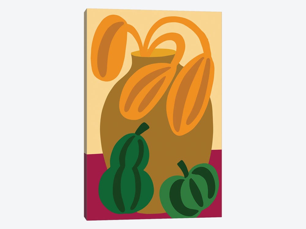 Green Pumpkins by Teresa Rego 1-piece Canvas Print