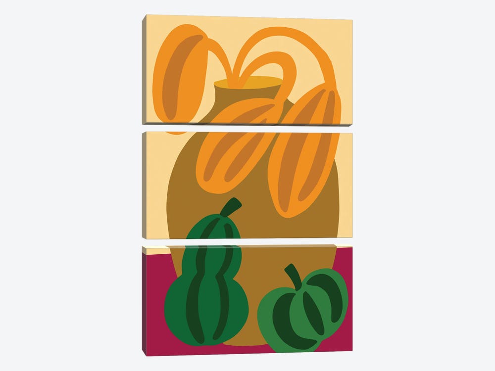 Green Pumpkins by Teresa Rego 3-piece Art Print
