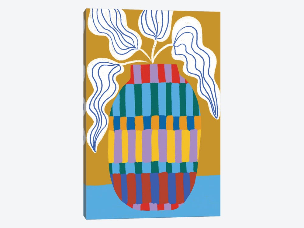 Stripe Vase Round by Teresa Rego 1-piece Canvas Artwork