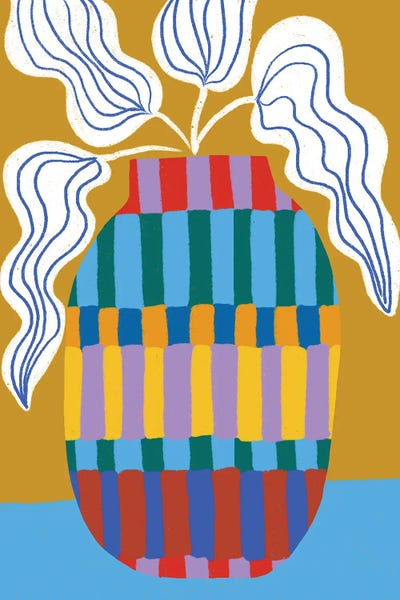 Giclee Features: Stripe Vase Round by Teresa Rego