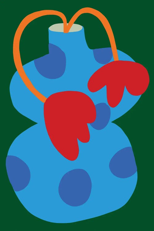 Blue Dots Pot by Teresa Rego wall art