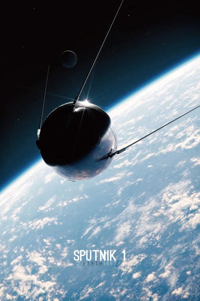 Sputnik 1 - Earth 1957 by Tobias Roetsch gallery poster