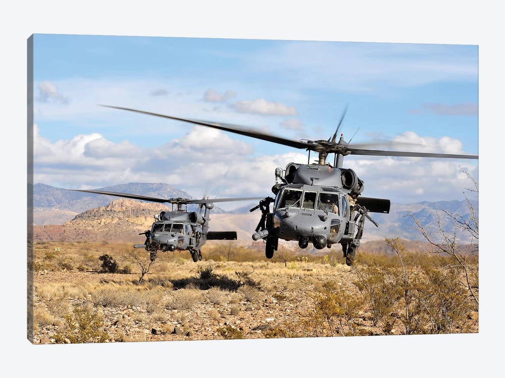 Two HH-60 Pave Helicopters Prep - Canvas Print Stocktrek Images