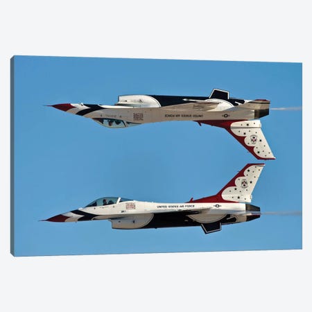 US Air Force Thunderbirds Demonstrate The Calypso Pass Canvas Print #TRK1010} by Stocktrek Images Canvas Art Print
