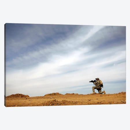 US Army Sergeant Provides Security During A Patrol In Iraq Canvas Print #TRK1014} by Stocktrek Images Canvas Artwork