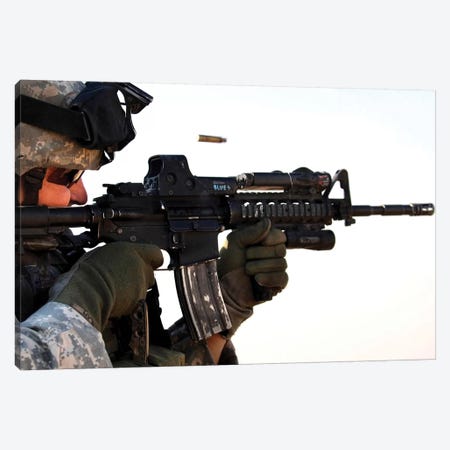 US Army Soldier Zeros His Weapon At A Range Canvas Print #TRK1018} by Stocktrek Images Canvas Print