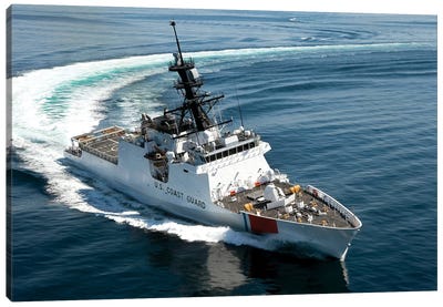 US Coast Guard Cutter Waesche Navigates The Gulf Of Mexico II Canvas Art Print - Coast Guard