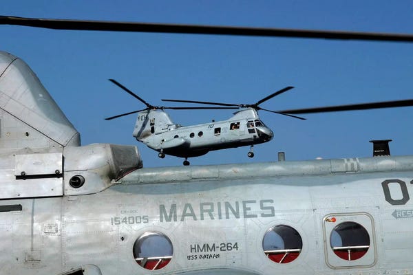 Helicopters: US Marine Corps CH-46 Sea Knight Helicopters by Stocktrek Images