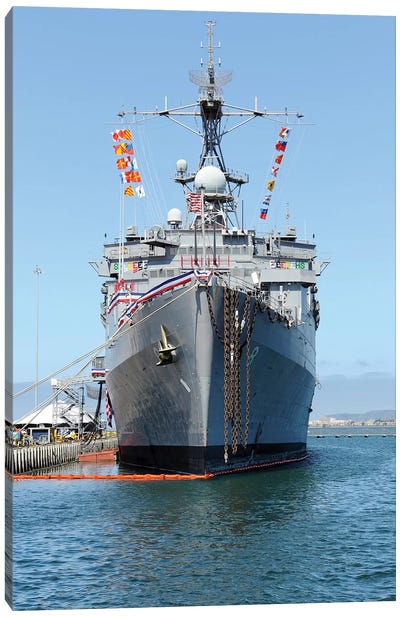 USS Dubuque Is Moored During It's Decommissioning Ceremony Canvas Art Print