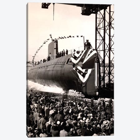 USS Nautilus Slips Into The Thames River Canvas Print #TRK1053} by Stocktrek Images Art Print