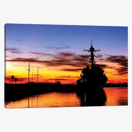 USS Spruance Is Pierside At Naval Weapons Station, Seal Beach, California Canvas Print #TRK1055} by Stocktrek Images Canvas Artwork