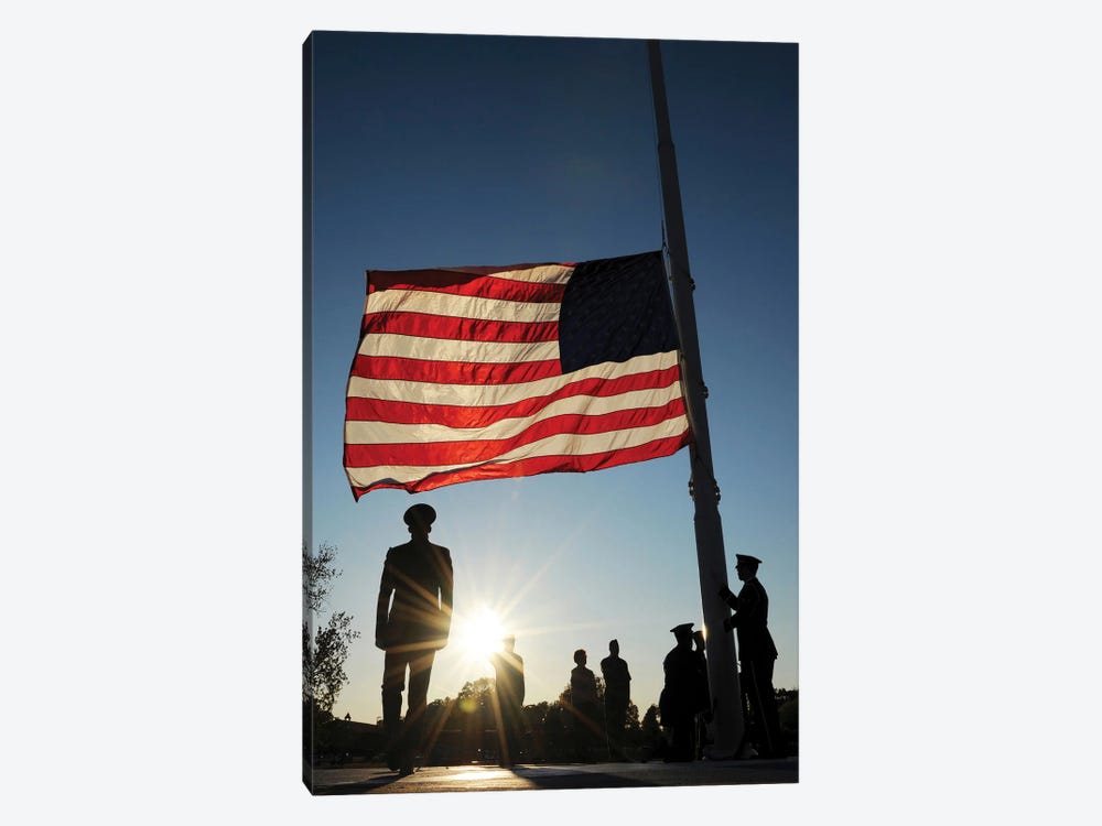 Veteran's Day Retreat Ceremony At Little Rock Air Force Base by Stocktrek Images 1-piece Canvas Wall Art