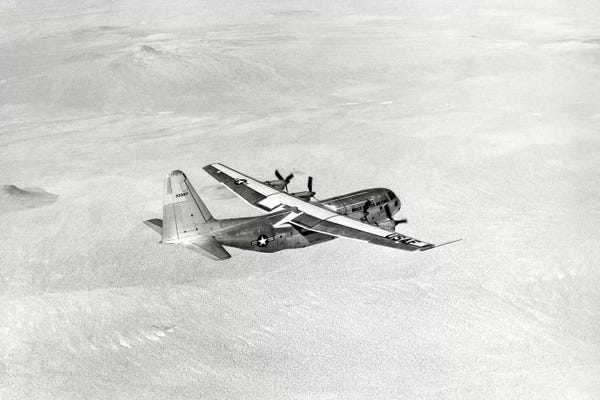 Air Force: YC-130 During Its Ferry Flight From Burbank, California To Edwards Air Force Base by Stocktrek Images
